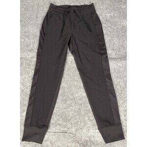 Athleta Hybrid Mid Rise Joggers Zippered Pockets Womens Size 6 Black